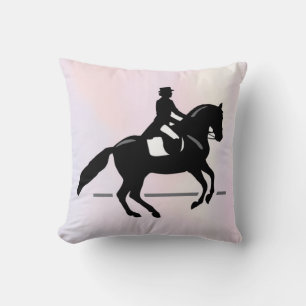 Coussin Elégant cavalier de Dressage sur un Arrière - plan