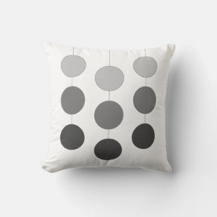 Coussin Elégant Cercles de suspension gris argent sur blan