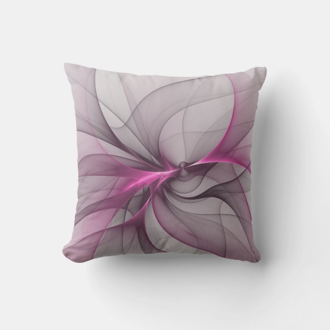 Coussin Elégant Chaos Moderne Abstrait rose Fractal Art (Recto)