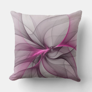 Coussin Élégant Chaos Moderne Art Fractal Abstrait Rose