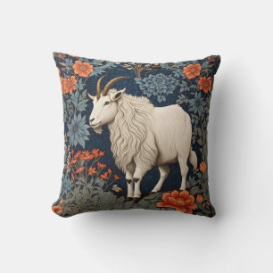 Coussin Élégant chèvre de montagne William Morris inspiré