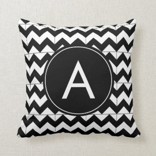 Coussin Elégant Chevron noir et blanc