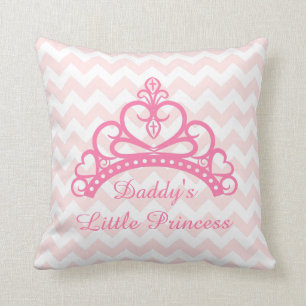 Coussin Élégant Chevron Rose, Princesse de Papa, Diadème