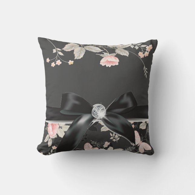 Coussin Elégant chic Aquarelle or Floral (Recto)