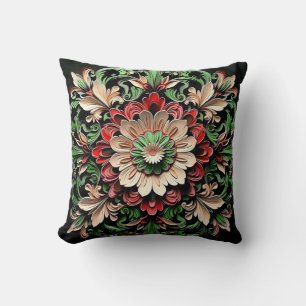 Coussin Élégant Chic Design Floral Luxe Coloré