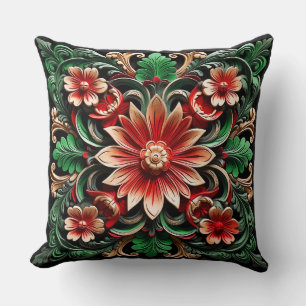 Coussin Élégant Chic Design Floral Luxe Coloré