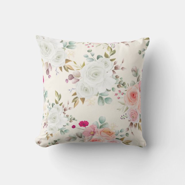 Coussin Élégant chic floral (Recto)