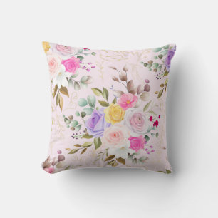 Coussin Élégant chic floral rose