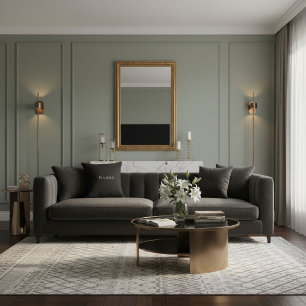 Coussin Élégant chic stylé tendance cool noir et blanc