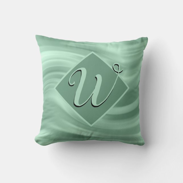 Coussin Élégant Chic Turquoise Monogramme élégant (Recto)