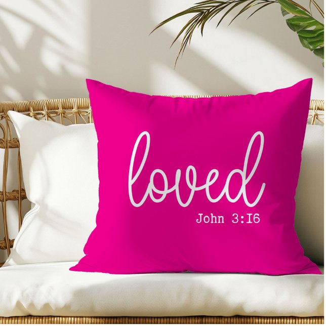 Coussin Élégant Citation Aimée Rose Clair Jeter Pillow (Créateur téléchargé)