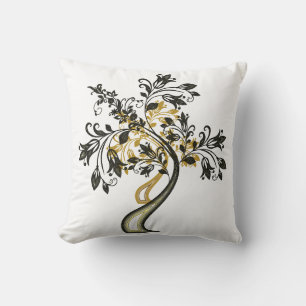 Coussin Elégant Classy Gold Black Tree of Life Zen Yoga