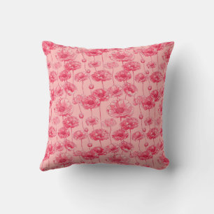 Coussin Élégant Coloré Élégant Romantique Floral Poppy
