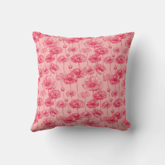 Coussin Élégant Coloré Élégant Romantique Floral Poppy