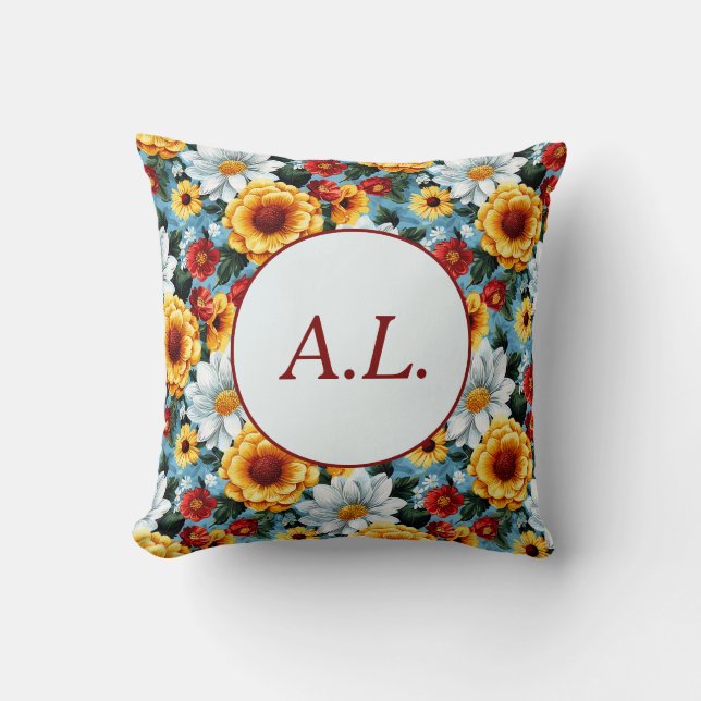 Coussin Elegant Colorful Personalized Modern Floral Chic (Recto)