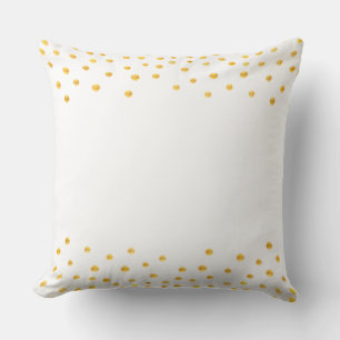 Coussin Elégant Confetti or sur blanc