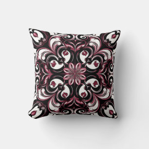 Coussin Élégant Contemporain Moderne Orné Bourgogne
