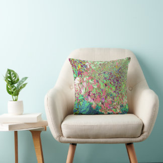 Coussin Élégant Corail et Chartreuse Limelight Hydrangea