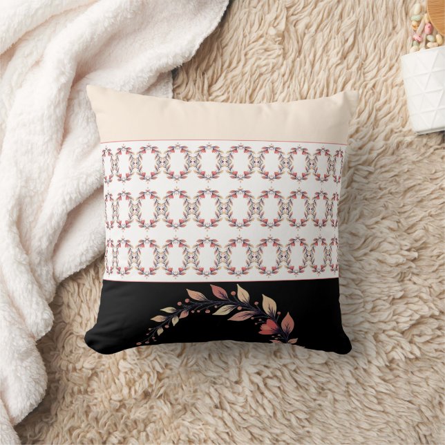 Coussin Élégant crème et argile noir (Couverture)