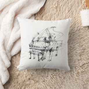 Coussin Elégant croquis Grand Piano