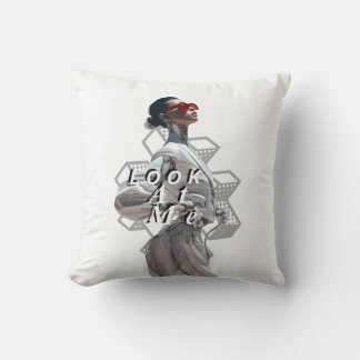 Coussin Elegant Cyborg in White Futurisistic Fashion
