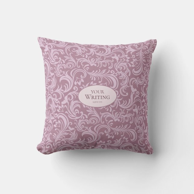 Coussin Elegant Damask Pattern Custom Wedding (Recto)