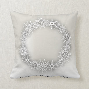 Coussin élégant de Noël de guirlande de flocon