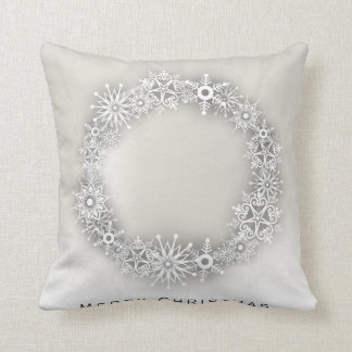 Coussin élégant de Noël de guirlande de flocon de