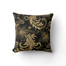 Coussin élégant de noir et d'or