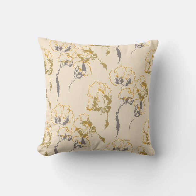 Coussin Élégant décor intérieur Doodle floral Art (Recto)