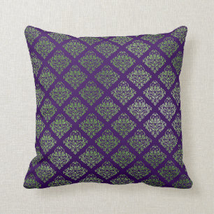 Coussin Élégant Décor Vert Violet