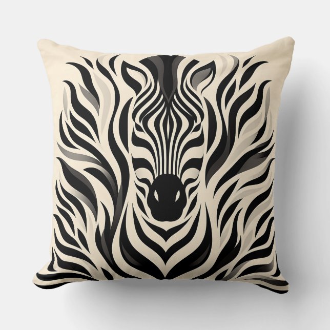Coussin Elégant design en bande Zebra avec des ondulations (Recto)