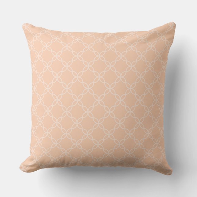 Coussin Élégant design géométrique avec dos pêche (Recto)