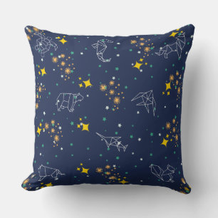Coussin Elégant dessin animaux bleu ciel enfants