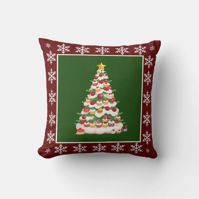 Coussin Élégant élégant sucré délicieux sapin de Noël (Recto)