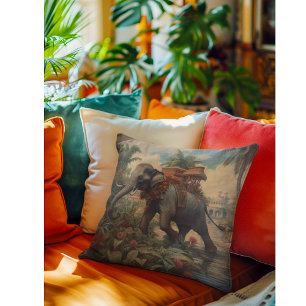 Coussin Élégant Élément de Jardin Tropical Chinoiserie Élé