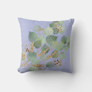 COUSSIN ÉLÉGANT EUCALYPTUS COUSSÉ MÉTALLIQUE BLEU CUSHION