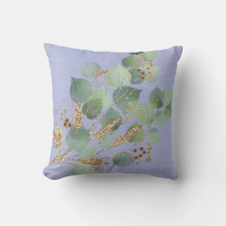 COUSSIN ÉLÉGANT EUCALYPTUS COUSSÉ MÉTALLIQUE BLEU CUSHION