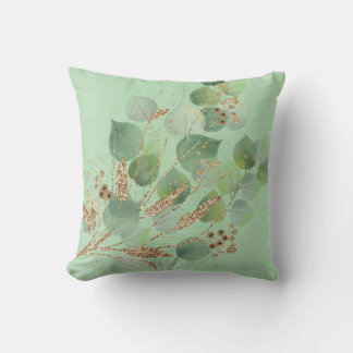COUSSIN ÉLÉGANT EUCALYPTUS COUSSÉ MÉTALLIQUE VERT CUSHION