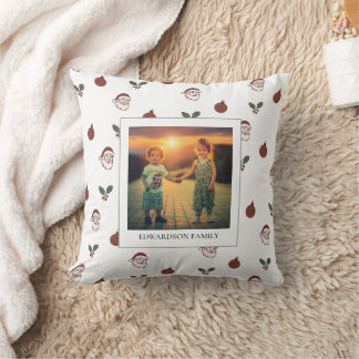 Coussin Elegant family photos personalized christmas