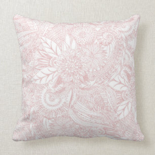 Coussin Elégant faux rose or design de mandala floral