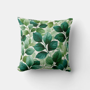 Coussin Élégant Feuillage Botanique de Cottage Style
