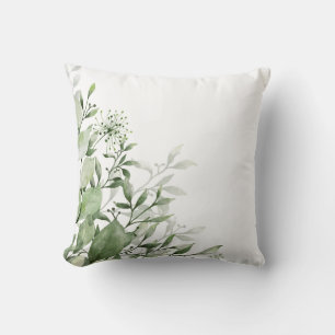 Coussin Élégant Feuillage de Cottage Botanique Chic et Ver