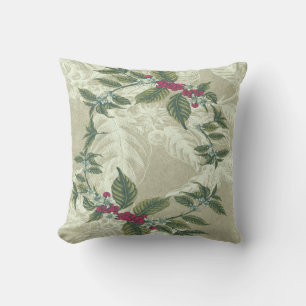 Coussin Élégant feuillage floral vert menthe