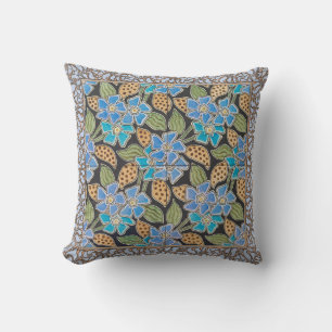 Coussin Élégant Fleur Bleu Périwinkle Floral Classic