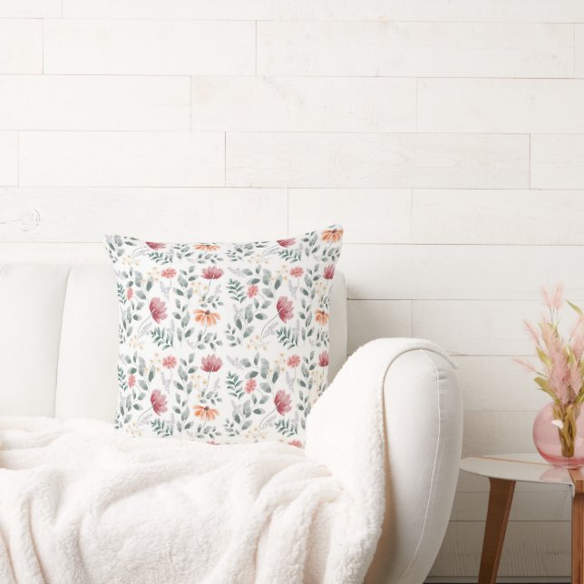 Coussin Elégant fleur sauvage d'aquarelle eucaluptus (Canapé)