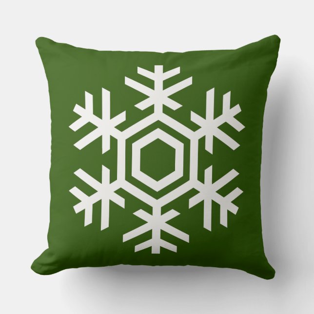 Coussin Élégant Flocon de neige blanc classique de Noël ve (Recto)