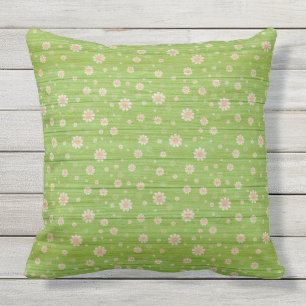 Coussin Élégant Floral 20"X20" Sur Bois Très Populaire