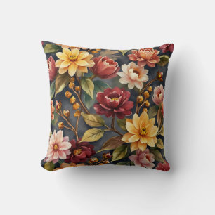 Coussin Élégant floral aquarelle vintage lunatique 