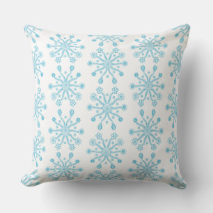 Coussin Élégant floral bleu vintage avec détails ornés